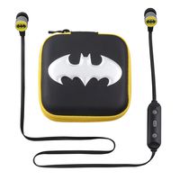 Batman Bluetooth Wireless Earbuds and Travel Case with Hands Free Calling and Adjustable Volume Control