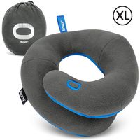 BCOZZY Extra Large Chin Supporting Travel Pillow- Keeps The Head from Falling Forward- Comfortably Supports The Head, Neck and Chin in Any Sitting Position. XL Adult Size, Gray