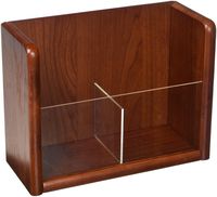 Buddy Products Oak and Acrylic 1 Pocket Literature and Brochure Holder, 4 x 7.5 x 9.75 Inches, Medium Cherry Finish (0622-17)