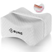 Knee Pillow with Adjustable and Removable Strap for Hip, Back, Leg, Knee Pain Relief -Leg Pillow- Ideal for Side Sleepers, Pregnancy and Spine Alignment -Memory Foam Wedge Contour with Washable Cover