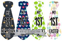 Months In Motion My First Holiday Tie Baby Boy Stickers Milestone Christmas, Birthday, Halloween, Easter, Thanksgiving Baby Stickers - Shower Gift