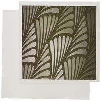 3dRose Silver n Taupe Art Deco Design - Greeting Cards, 6 x 6 inches, set of 6 (gc_109889_1)