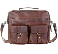 Small Vintage Genuine Leather Messenger Satchel Bag Briefcase for Men Fits 14 Inch Laptop