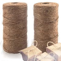Natural Jute Twine 2 Pack - Best Crafting Twine String for Craft Projects, Gift Wrapping, Packing, Gardening and More - 656 Feet of 3ply Jute Rope to Use Around The House and Garden.