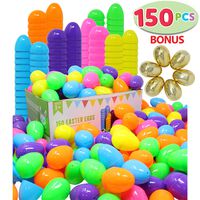 144 Pieces 2 3/8" Easter Eggs + 6 Golden Eggs for Filling Specific Treats, Easter Theme Party Favor, Easter Eggs Hunt, Basket Stuffers Filler, Classroom Prize Supplies by Joyin Toy