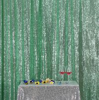 Eternal Beauty Mint Green Sequin Wedding Backdrop Photography Background Party Curtain, 4Ft X 7Ft