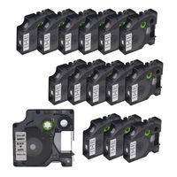 WonderTec 15 Pack Compatible DYMO D1 Label Tapes Combo Set Replacement with DYMO LabelManager 160 280, 1/2 inch x 23 Feet