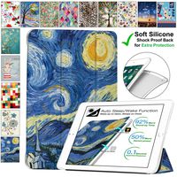 DuraSafe Cases for iPad PRO 9.7 Inch 2016 [ A1673 A1674 A1675 ] Printed Smart Cover with Transparent Back - Starry Night (Soft Silicone Back)