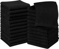 Utopia Towels Cotton Black Washcloths Set - 100% Ring Spun Cotton, Premium Quality Flannel Face Cloths, Highly Absorbent and Soft Feel Fingertip Towels (Pack of 24)
