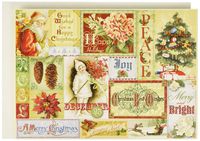 Punch Studio Vintage Holiday Nostalgia Dimensional Holiday Greeting Cards (59752)