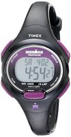 Timex Women's T5K523 Ironman Essential 10 Mid-Size Black/Purple Resin Strap Watch