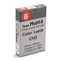 Pentel Arts 8 Colour Pencil Lead Refill, Red, 24 Pieces of Lead (CH2-B)