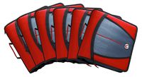 Case-It Mighty Zip Tab 3-Inch Zipper Binder, Red, Case of 6 (D-146-RED-C)