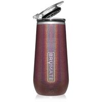BrüMate 12oz Insulated Champagne Flute With Flip-Top Lid - Made With Vacuum Insulated Stainless Steel (Glitter Merlot)