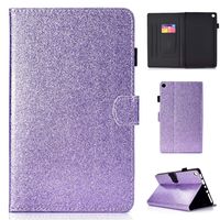 Amazon Fire HD 8 Glitter Case, CASE4YOU PU Leather Wallet Cover Stand Shell Shockproof Bumper with Wake Up/Sleep Holster for All-New Amazon Kindle Fire HD 8 (8 Inch, 2016 and 2017 Release) Purple