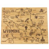 Totally Bamboo Destination Series Wyoming State Shaped Serving and Cutting Board, Bamboo, 14.25" x 11"