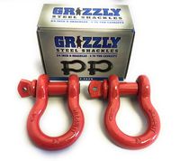 2 Pack- D Ring Shackles 3/4 INCH - Red - Heavy Duty Forged Steel with 4.75 Ton Capacity - Ideal for Jeeps, ATV's, Trucks to use with Recovery,Towing, Snatch Straps,Snatch Block,Tree Savers