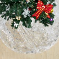 Deconovo Sparkling DIY Sheer Organza Fabric Shiny for Festival Wedding Birthday Party Decorations and Tablecloth, 59W x 118L Inch, Silver Snowflakes