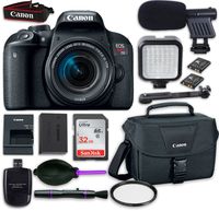 Canon EOS Rebel T7i DSLR Camera with Canon EF-S 18-55mm f/4-5.6 is STM Lens, LED Light, Microphone,Accessory Bundle