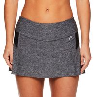 HEAD Women's Athletic Tennis Skort - Performance Training & Running Skirt - Black Heather, X-Small