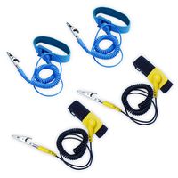 homEdge Anti-Static Wrist Straps, 4 Packs Reusable ESD Anti-Static Wrist Straps with Alligator Clip for Grounding Yourself When Working with Sensitive Electronic Device - Blue and Black + Yellow