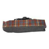 Mix|Match Scarf Camera Strap with Hidden Pocket; Comfortable & Unique (Flannel Rust Grey)
