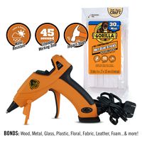 Gorilla Dual Temp Mini Hot Glue Gun Kit with 30 Hot Glue Sticks, (Pack of 1)