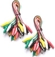 WGGE WG-026 10 Pieces and 5 Colors Test Lead Set & Alligator Clips,20.5 inches (2 Pack)