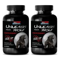 Testosterone Booster and Fat Burner for Men - Unleash Your Wolf - Natural Male Enhancement Formula - Tongkat Herbs Strength Real - 2 Bottles 120 Capsules
