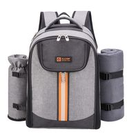 ALLCAMP Picnic Backpack Bag for 4 Person with Cooler Compartment & Picnic Blanket & Wine Holder and Tableware Perfect for Picnic Family and Lovers Gift, Outdoor, Hiking, Camping, BBQ Time(Gray)