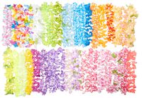Oojami 36 Piece Hawaiian Leis Necklace Tropical Luau Hawaii Flower Lei Theme Party Favors Birthday Wedding Beach Luau Party 3 Dozens Bright Colors