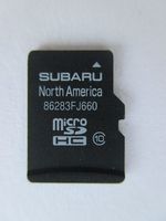 FJ660 2018 FORESTER - STI - WRX and 2017 CROSSTREK MICRO SD NAVIGATION CARD, MAP FOR NORTH AMERICA, USA / CANADA PART NUMBER 86283FJ660