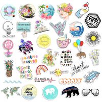 35 Cute Vsco Aesthetic Stickers - Lovely Trendy Positive Good Vibes Flowers Sticker for Laptop Hydro Flask Water Bottle Phone Case Skateboard - Waterproof Decals for Kids, Teens School Students Girls