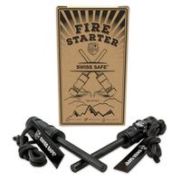 Swiss Safe 5-in-1 Fire Starter with Compass, Paracord and Whistle (2-Pack) for Emergency Survival Kits, Camping, Hiking, All-Weather Magnesium Ferro Rod