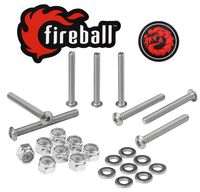 Fireball Dragon Stainless Steel Skateboard Hardware Set (Button Allen, 1.75")