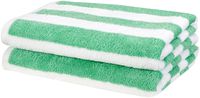 AmazonBasics Cabana Stripe Beach Towel - Pack of 2, Green