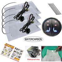 WATERCARBON Water Carbon 12V Premium Heated Seat Kits for Two Seats Universal, Electronic Equipment, Dual Settings (Waterproof Heated HI/LO/Off 2 Button Beetle Round Switch)