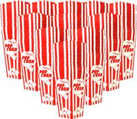 110 Popcorn Boxes 7.75 Inches Tall & Holds 46 Oz. Old Fashion Vintage Retro Design Red & White Colored Nostalgic Carnival Stripes like Popcorn Bags & Popcorn Tubs [other quantities available] Salbree