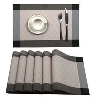 U'Artlines Placemat, Crossweave Woven Vinyl Non-Slip Insulation Placemat Washable Table Mats Set (6pcs placemats, L Cream)