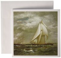 3dRose A centerboard schooner fo the New York Yacht Club by James Gale Tyler - Greeting Cards, 6 x 6 inches, set of 6 (gc_126843_1)