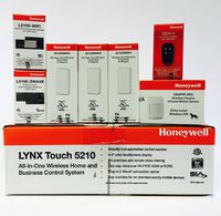 Honeywell Lynx 5210 Panel, (3) 5816WMWH, (1) 5800PIR-RES, (1) 5834-4, ZWAVE and WIFI Modules
