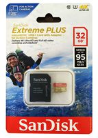 SanDisk EXTREME PLUS microSDHC UHS-1 Card with Adapter for Action Cameras