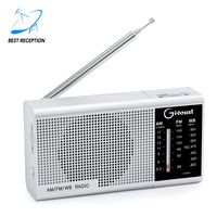 AM FM Weather Portable Pocket Radio Transistor Radio Battery Operated by 2 AA Batteries, Personal Radio with Standard Stereo Earphone Jack, Best Sounds Quality Speaker, Retractable Antenna, Silver