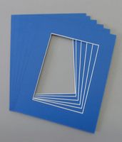 10 8x10 Royal Blue Picture Mats with White Core, for 5x7 Pictures