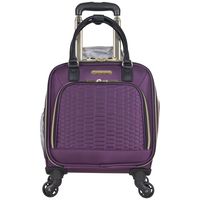 Aimee Kestenberg Women's Florence 16" Polyester Twill 4-Wheel Underseater Carry-on Luggage, Plum