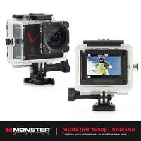 Monster Vision 1080p+ 60fps Sports Action Camera Kit [Ready to Record] 16GB MicroSD and (15) Accessories Included, 2-inch LCD Screen, 170 Wide Angle Lens [CAMVP-1080-A]