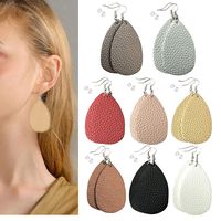 monochef Leather Earrings Lightweight Faux Leather Leaf Dangle Earrings Teardrop Earrings Antique Handmade Earrings for Women Gift, 8 Pairs