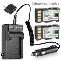 Kastar Battery (X2) & Travel Charger Kit for JVC BN-VF808, BN-VF808U, BNVF808 and JVC Everio GZ-MG130 148 150 155 175 255 275 575 GZ-HD7 GR-D745 746 750 760 770 771 775 790 796 JVC MiniDV + More