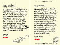 Quiplip Handwritten Yours Truly Birthday Cards, 6-Pack (YT06106PCK)