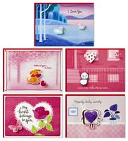 Hallmark Paper Wonder Pop Up Valentines Day Cards Assortment (5 3D Valentine's Day Cards with Envelopes)